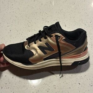 New Balance Black and Rose Gold Athletic Shoes